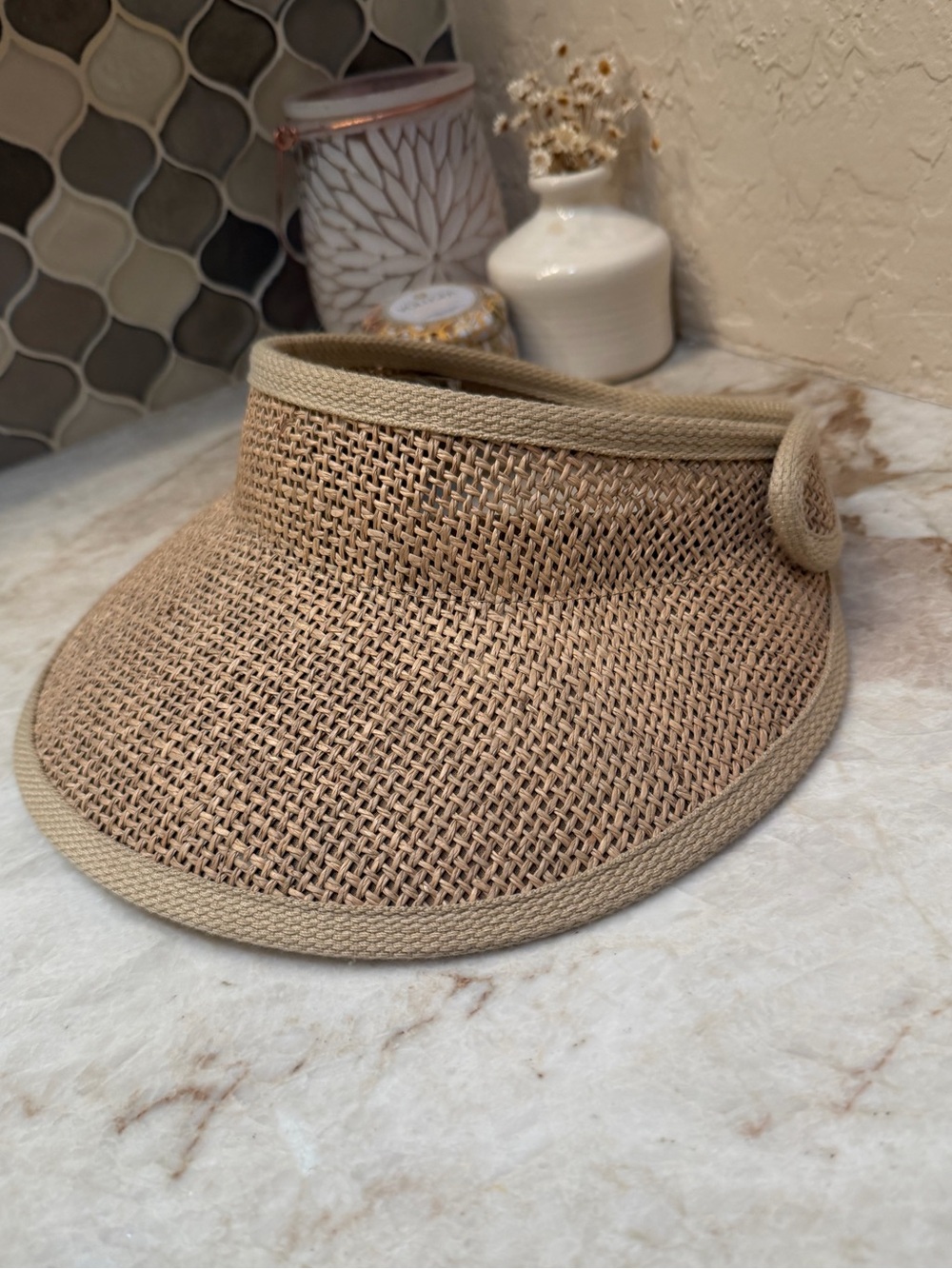 Peter Grimm weaved straw visor